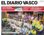 Portada Diario Vasco que muestra al gran grupo humano que trabaja en el Programa de Donación de órg